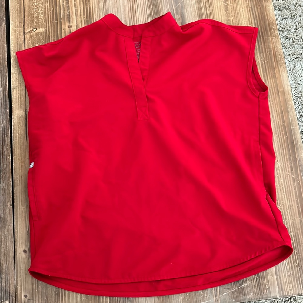 Figs Winning Red Oversized Rafaela Top